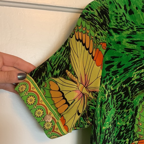 Queen Mulock 💯 Silk butterfly t shirt mini dress - Picture 11 of 17